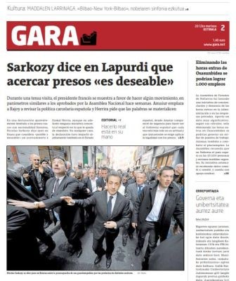 GARA über den Besuch von Sarkozy im französischen Teil des Baskenlands